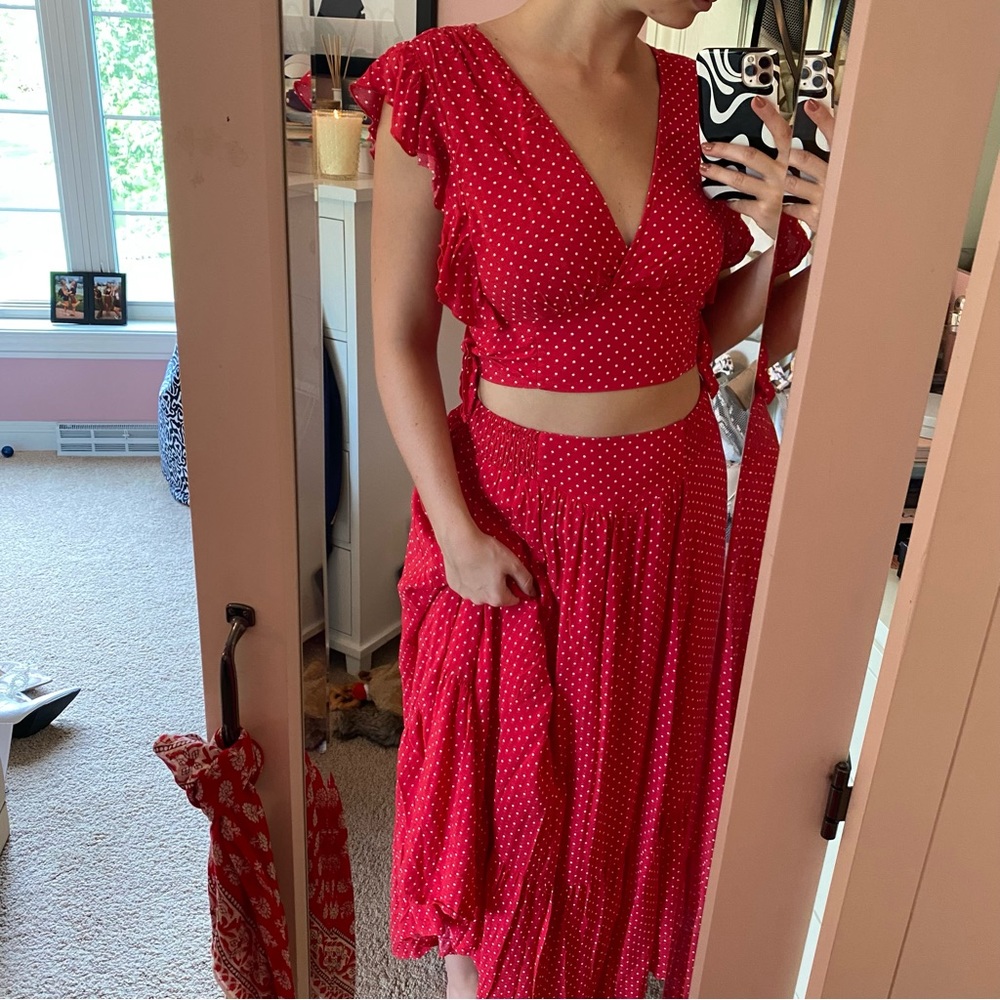 Free people matching skirt set